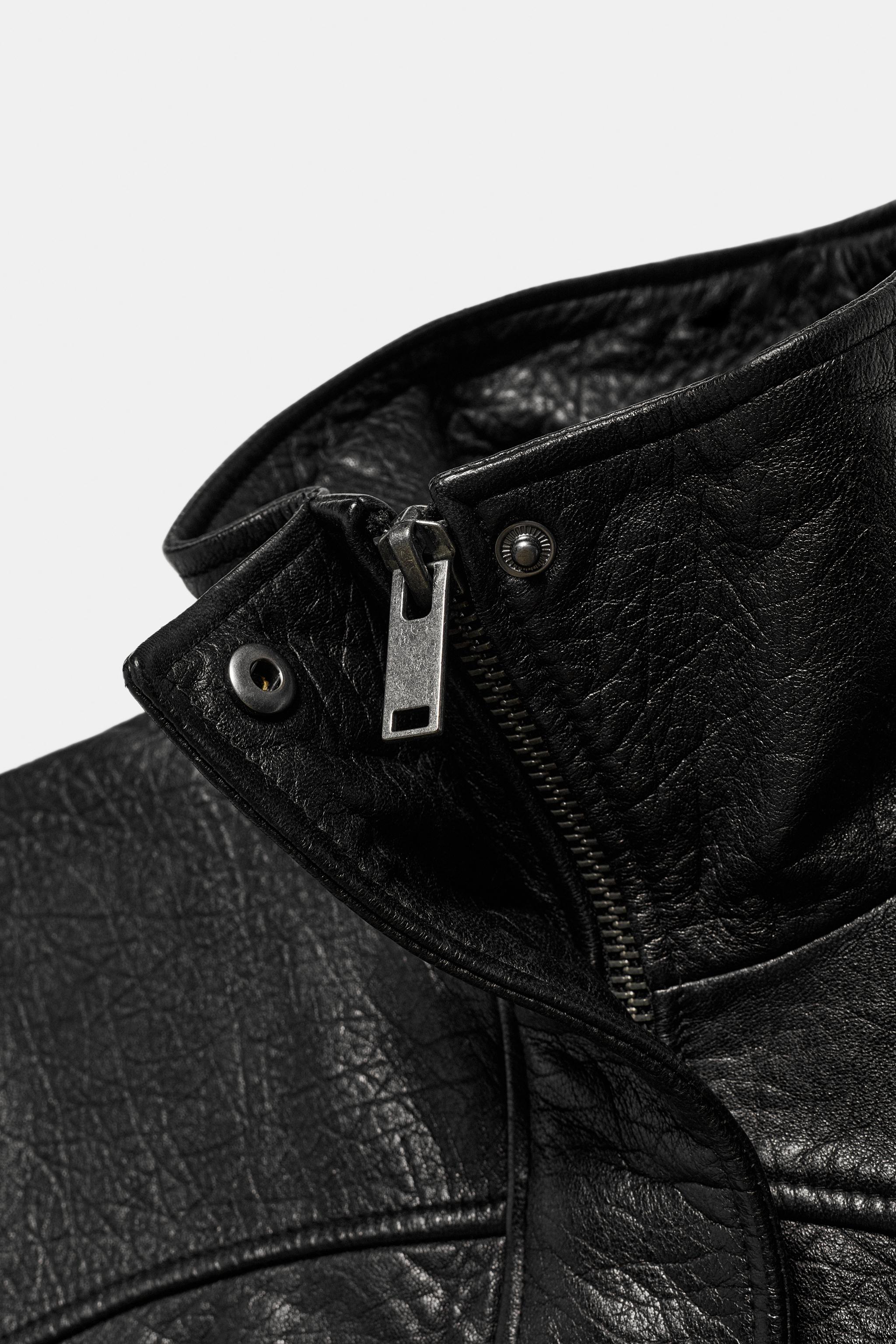100% LEATHER OVERSIZED JACKET